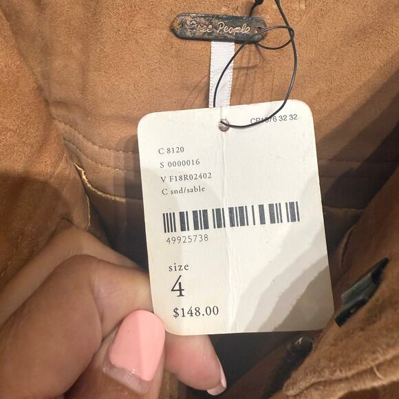 Free People Sand Livin for Love Goat Suede Leather Mini Skirt Sz 4 NWT - Picture 9 of 14